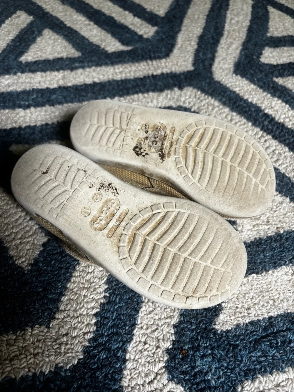 CROCS Kids Canvas Slip-Ons in Tan, Brown with Orange Insole